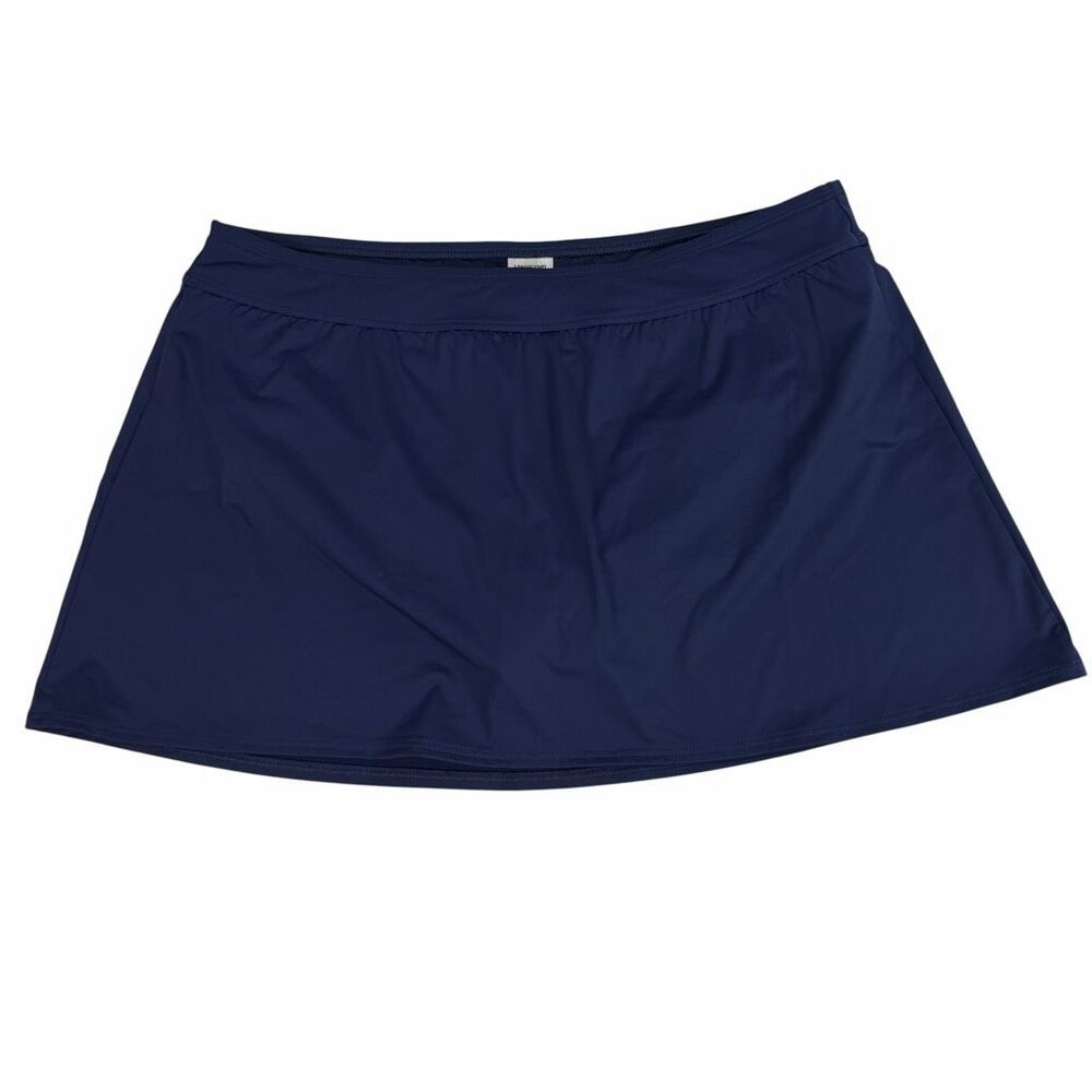 Lands End Womens Plus Size 18W Tummy Control Swim Skirt Blue